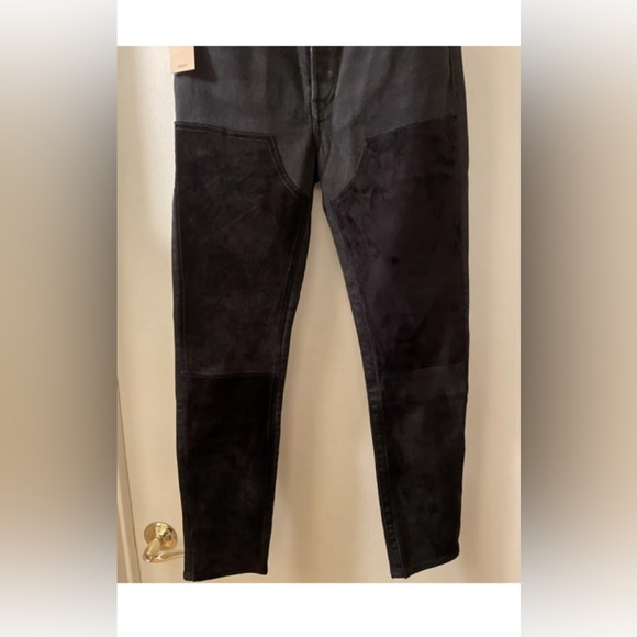 polo ralph lauren callen black jeans with suede leather - Picture 2 of 6
